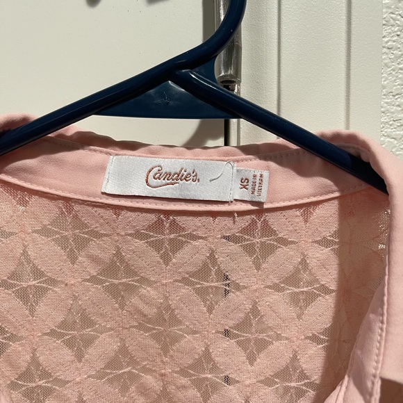 Candie’s sleeveless lace blouse, pink, Size XS - Picture 6 of 6